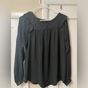 LOFT Black Scoop Neck Blouse